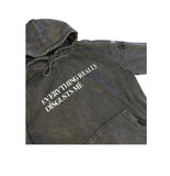 N3VRMND “Mood” Distressed Pull Over Hoodie (Washed Black)
