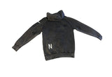 N3VRMND “Mood” Distressed Pull Over Hoodie (Washed Black)